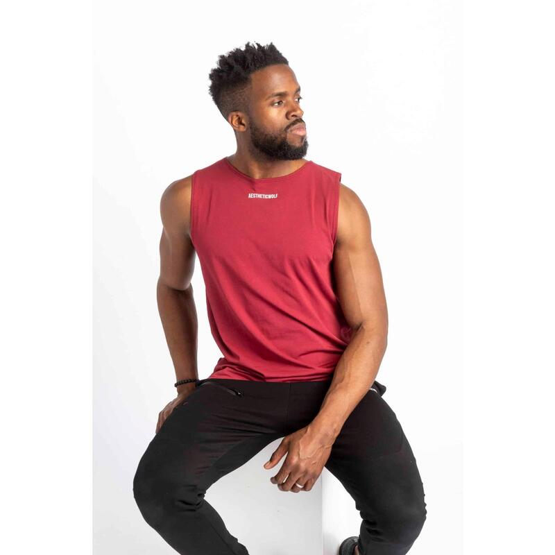 Core Débardeur T-Shirt - Fitness - Homme - Rouge