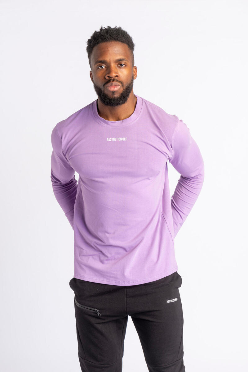 Core Langarm-Shirt - Fitness - Herren - Lila