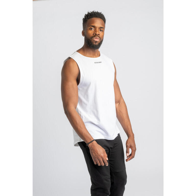 Core Scoop Sleeveless Tee - Fitness - Heren - Wit