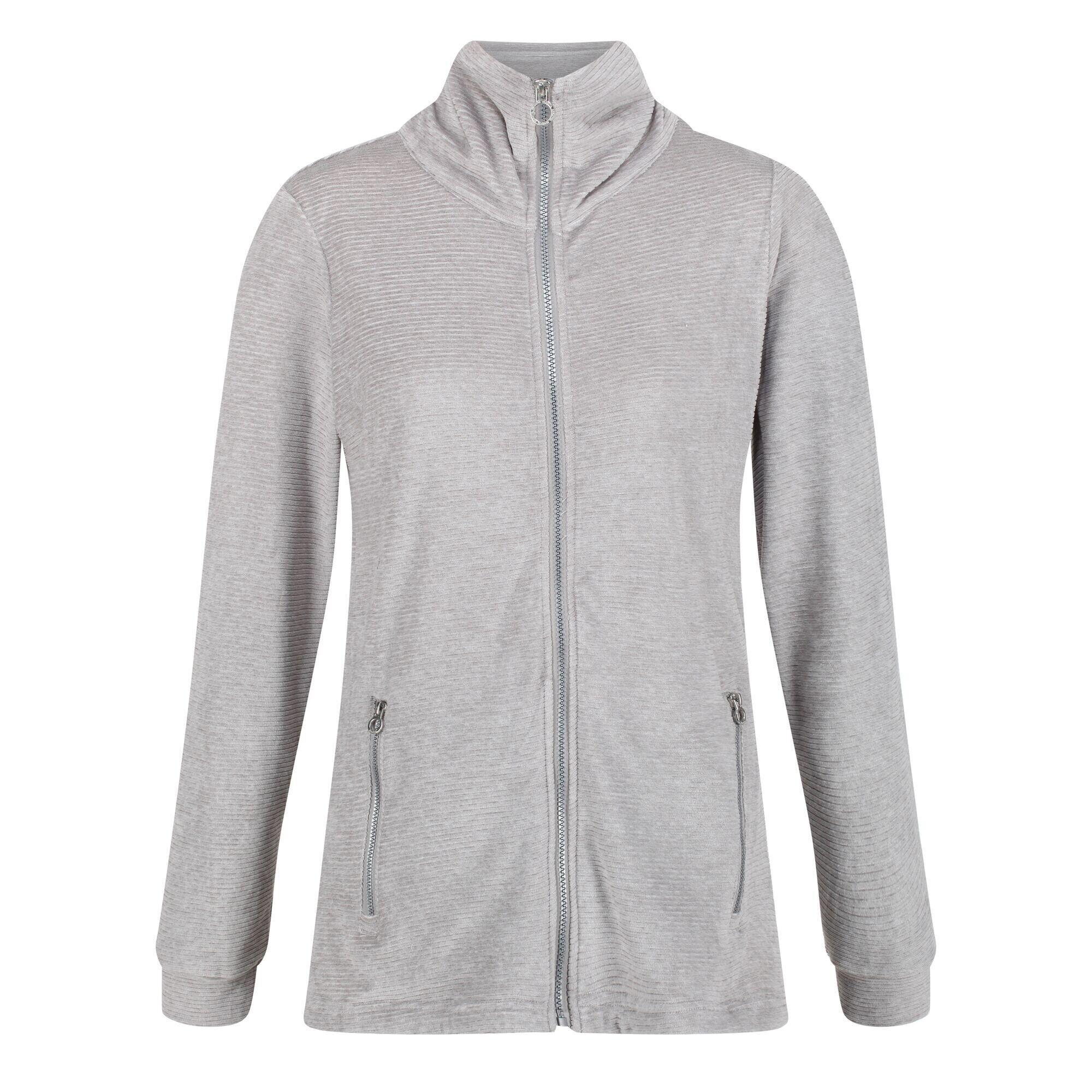 Womens/Ladies Everleigh Textured Full Zip Fleece Jacket (Mineral Grey) 1/5