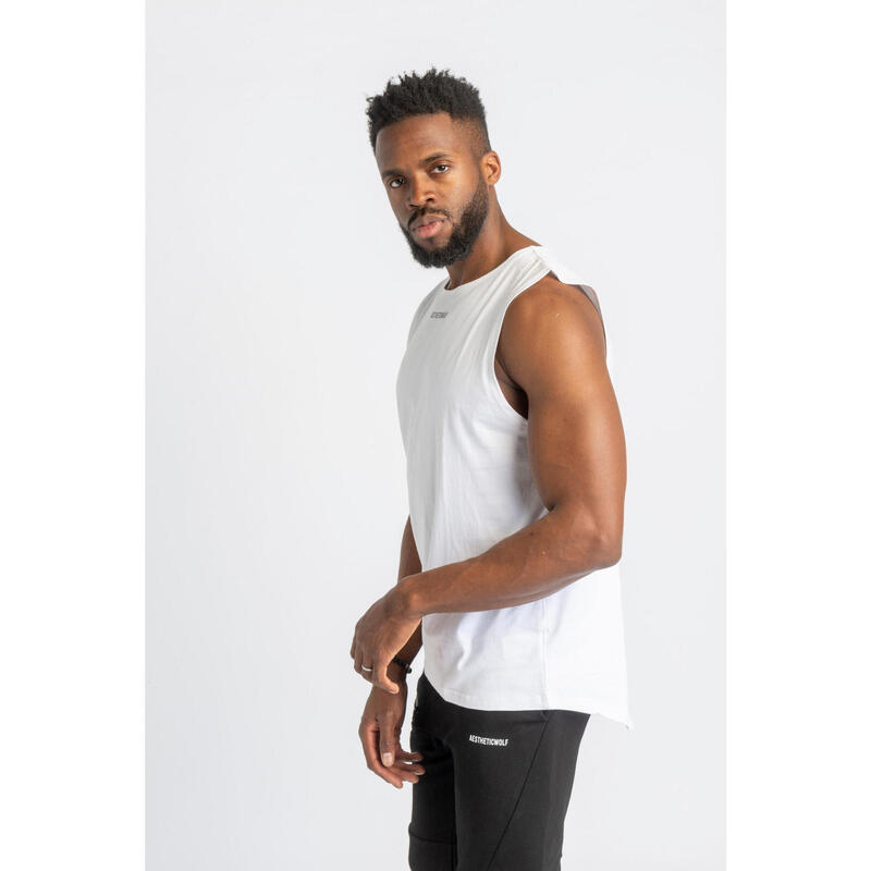 Core Scoop Sleeveless Tee - Fitness - Heren - Wit