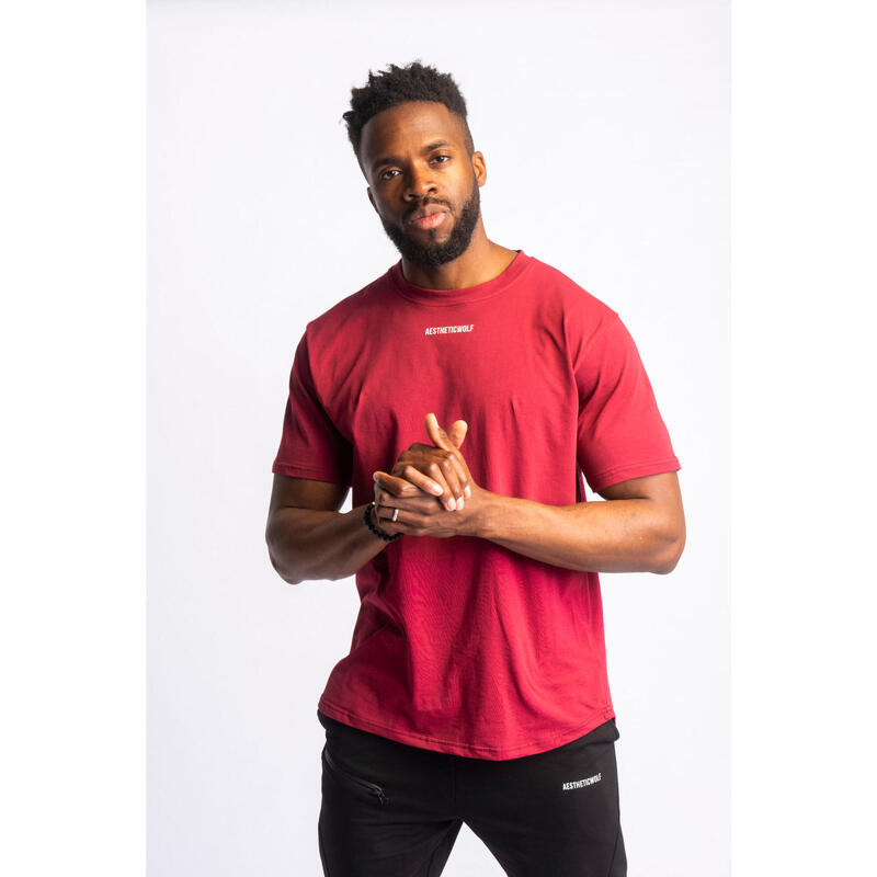 Core Scoop T-shirt Fitness - Homens - Vermelho