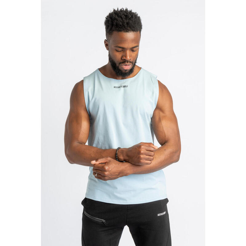 Core Scoop Débardeur T-Shirt - Fitness - Homme - Bleu Layette