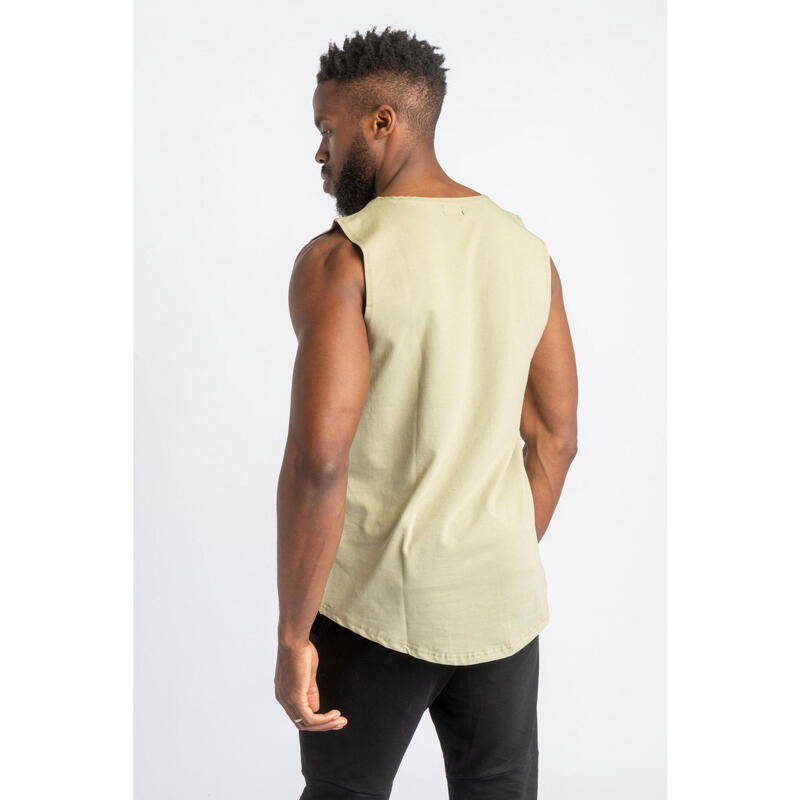 Core Scoop Camiseta Sin Mangas - Fitness - Hombre - Sage Verde