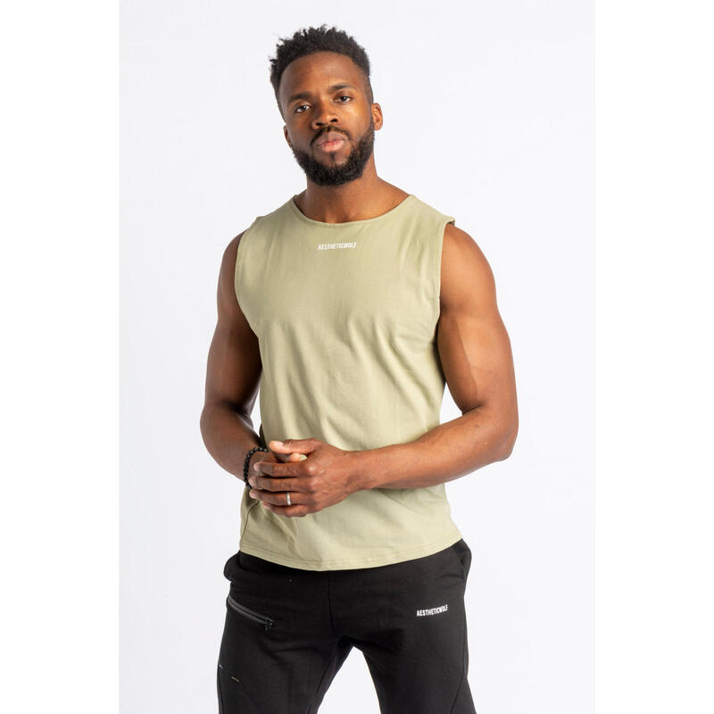 Core Camiseta Sin Mangas - Fitness - Hombre - Sage Verde