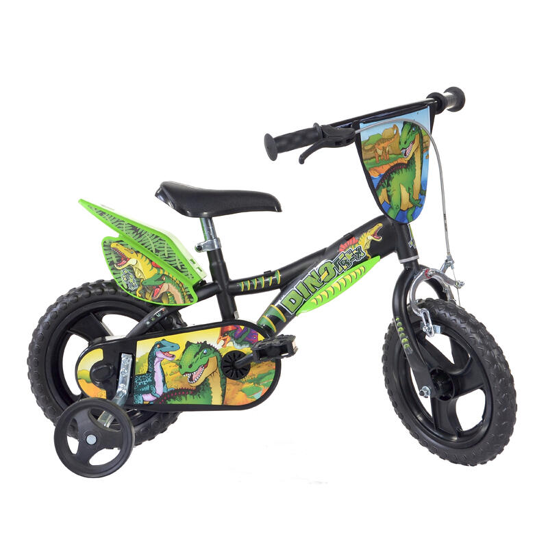 Bicicleta Niños 12 Pulgadas Dino Trex negro 3-5 años