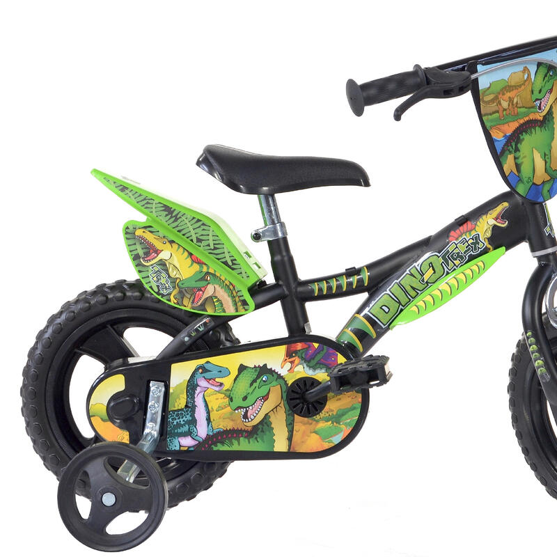 Bicicleta Niños 12 Pulgadas Dino Trex negro 3-5 años