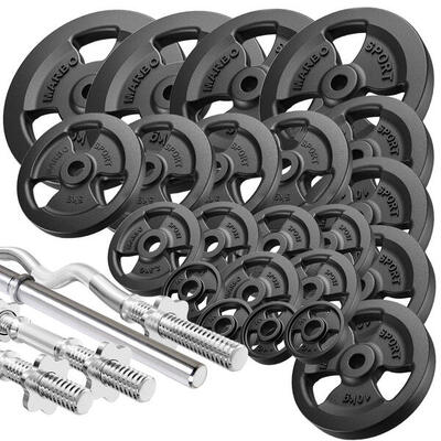 Verstevigde halter en halterschijven set 172 kg