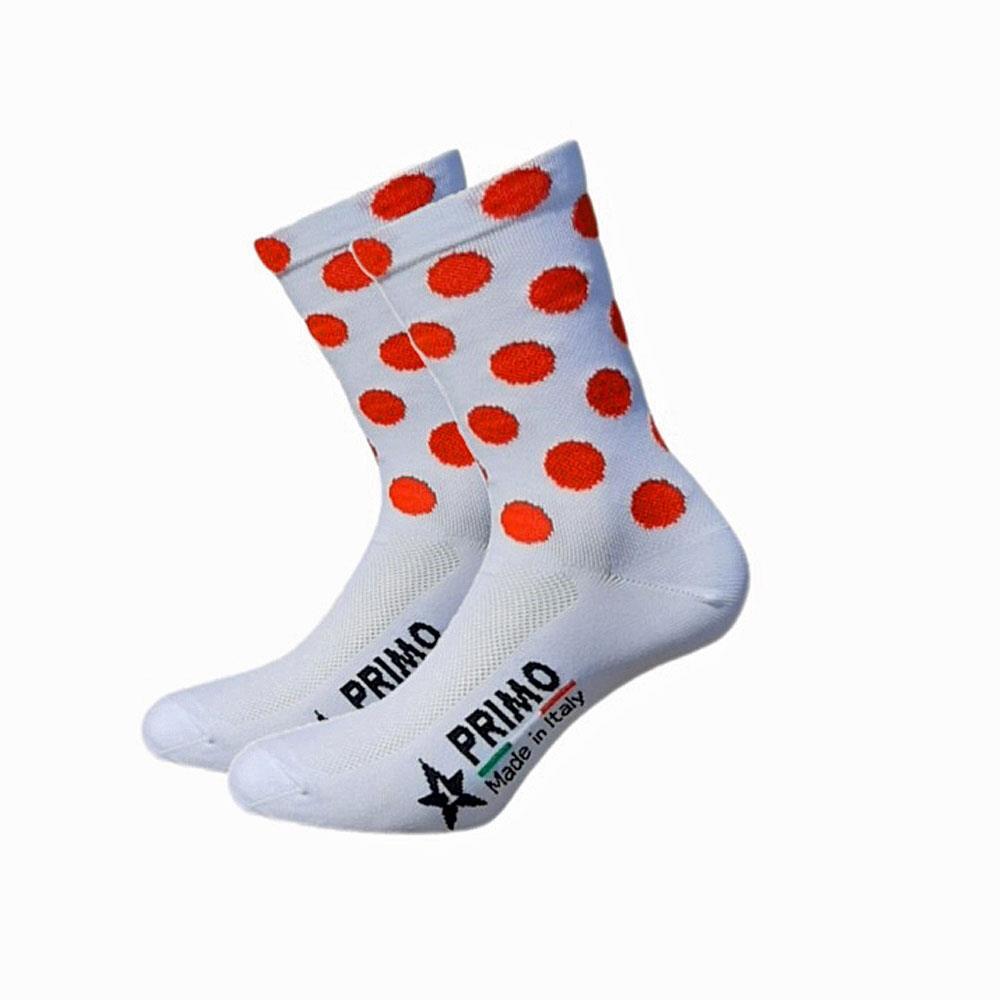Primo Polka dot Red  White Cycling Socks 1/1