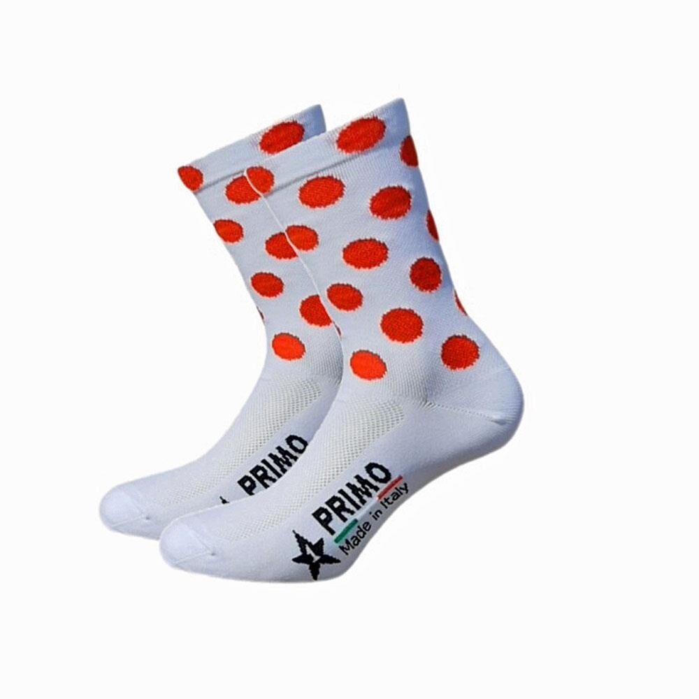 PRIMO Primo Polka dot Red  White Cycling Socks