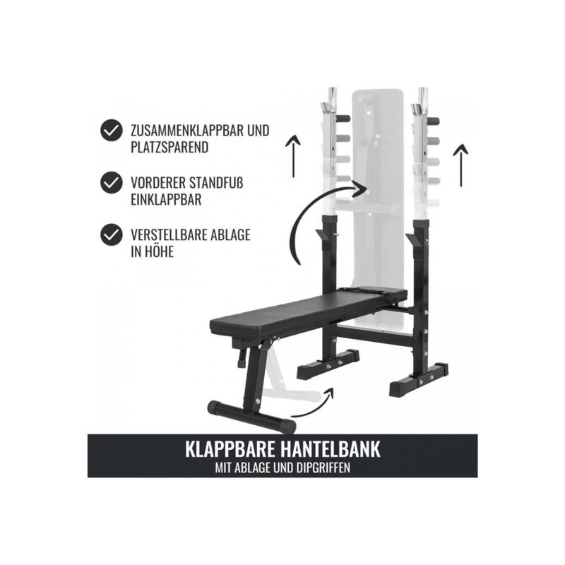 Hantelbank mit Langhantelset Gripper 100 kg