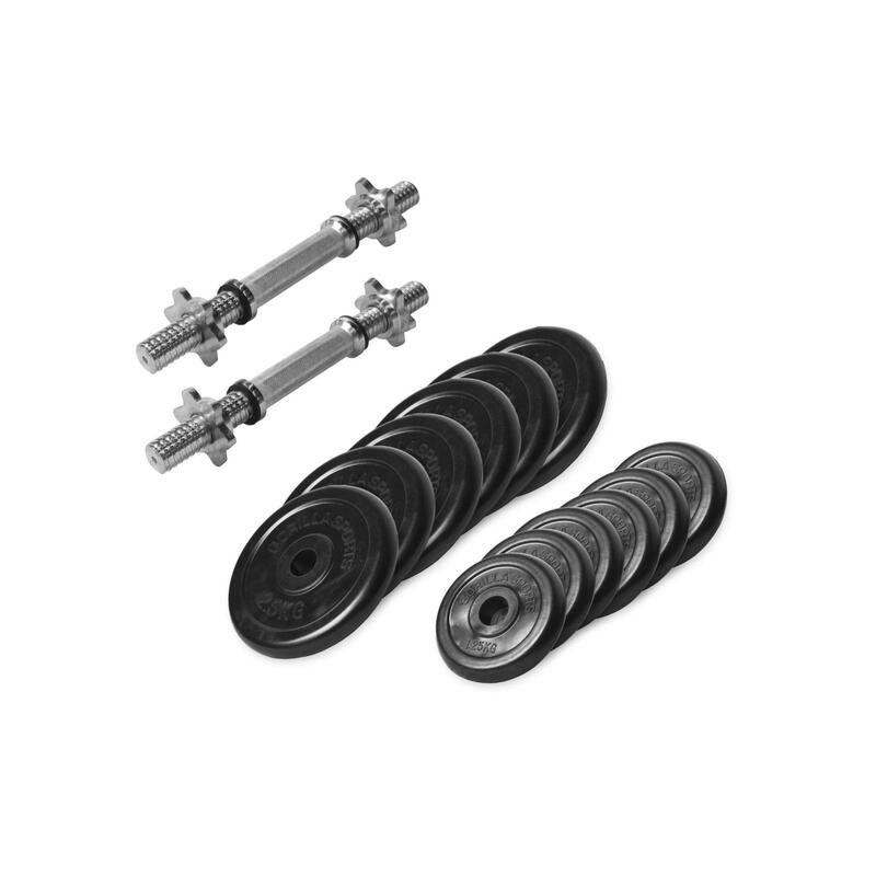 Dumbellset - Halterset - Rubber - 27.5 kg - 30 mm