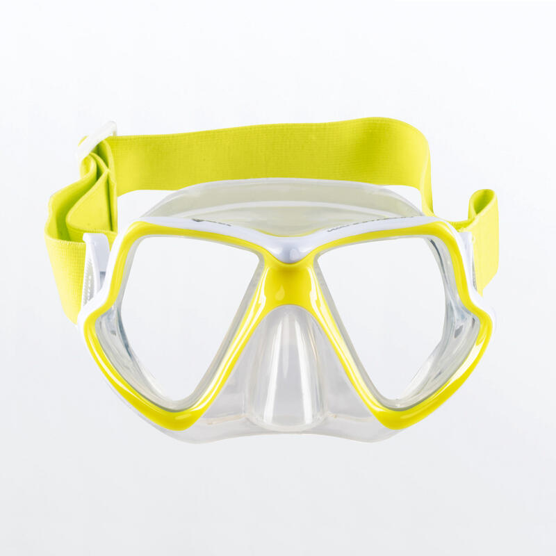 Masque et Tuba de Snorkeling Combo Wahoo Neon Adulte JauneBlanc Transparent