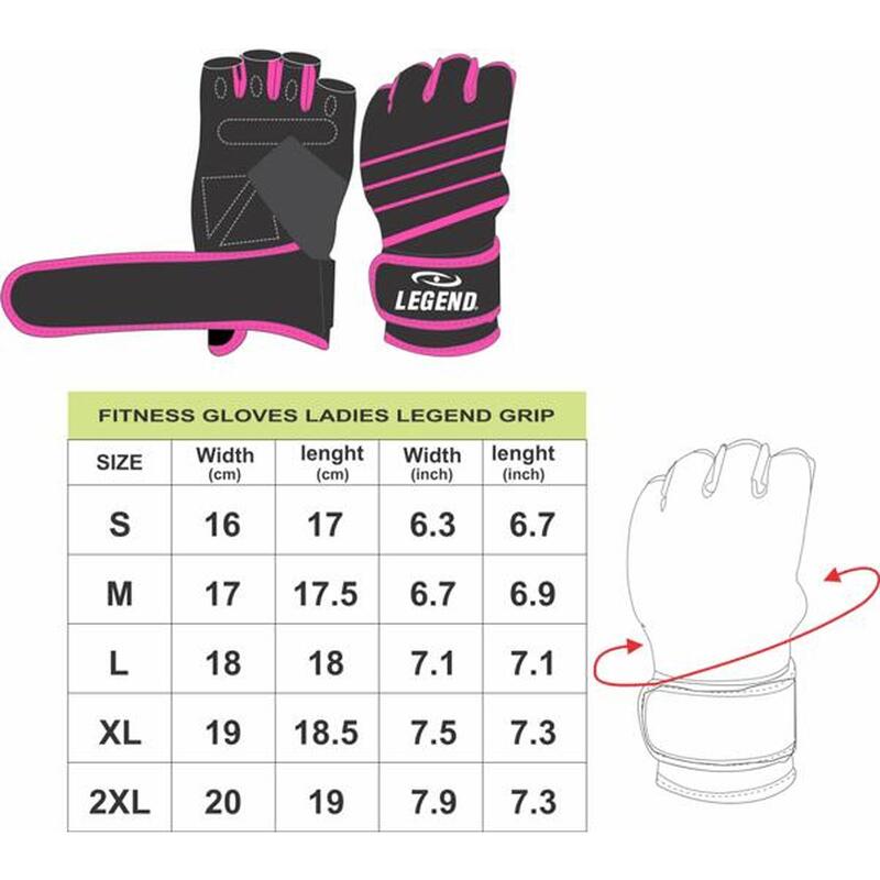 Fitness Handschoenen Dames Roze Legend Grip - Verschillende maten - Grip en