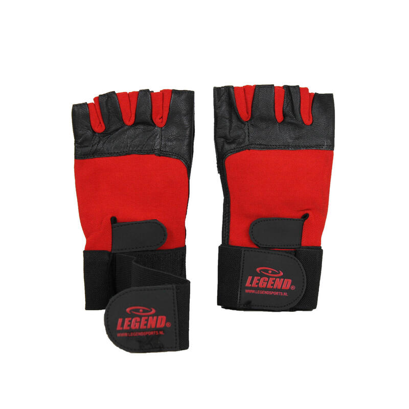 Gants fitness cuir Homme/Femme Cuir Noir-Rouge