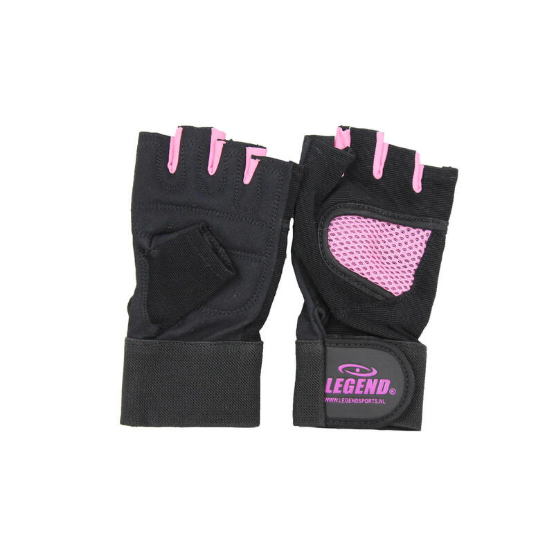 Fitness Handschoenen Dames Zwart-Roze Mesh