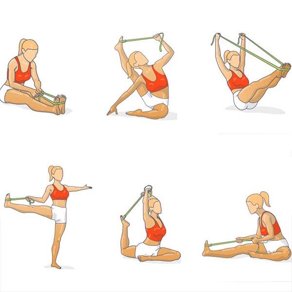 Sangle de yoga, Pilates & fitness coton Mandala rouge