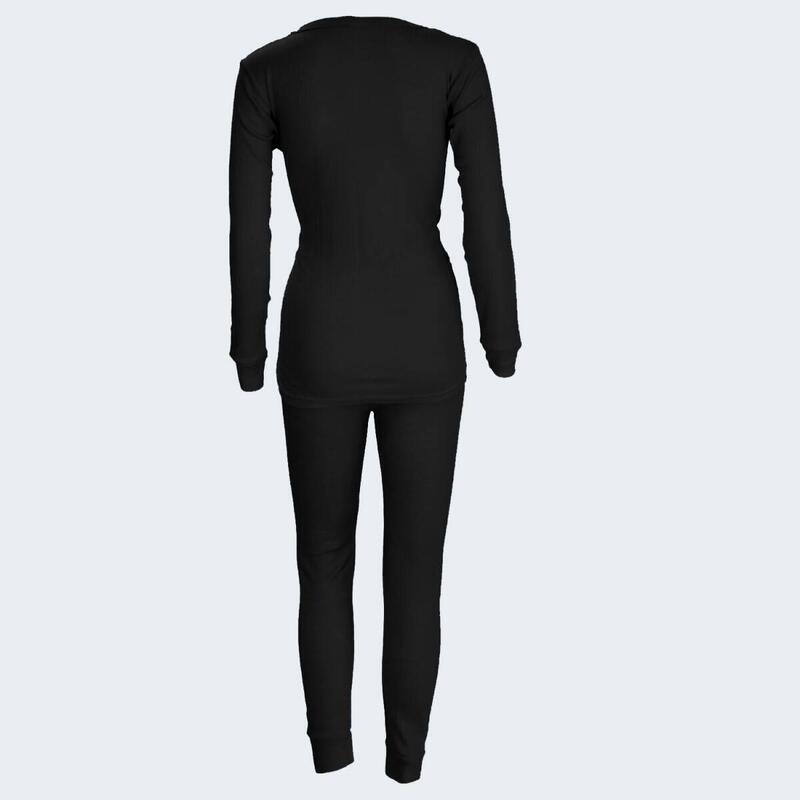 Set de lenjerie corp termică doamne | Cămașă de corp + pantaloni | Negru