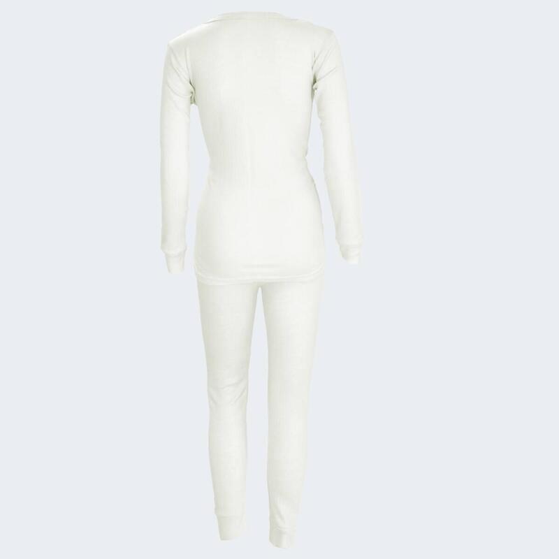 Conjunto de roupa interior térmica senhora | Camisola interior + calças | Creme