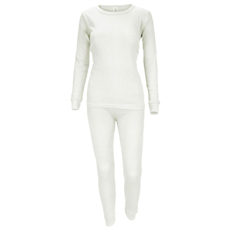 Set intimo termico | Donna | Maglietta + pantaloni | Pile interno | Crema