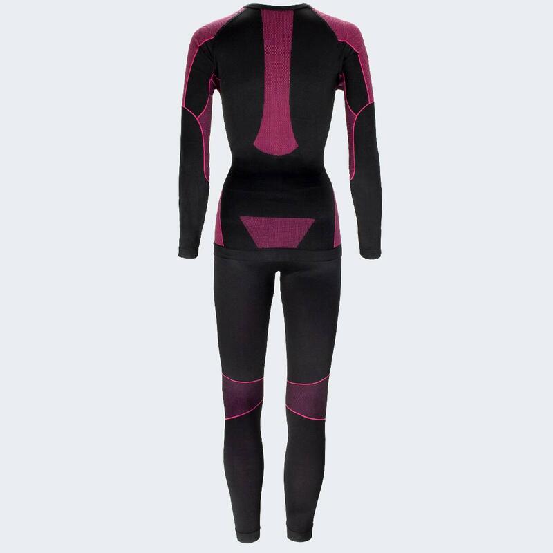 Funktionsunterwäsche Damen Set | Thermounterwäsche | Seamless | Schwarz/Pink