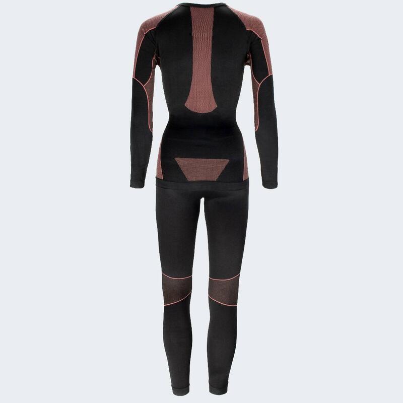 Set sous-vêtements thermiques et fonctionnels | Femmes | Seamless | Noir/Corail