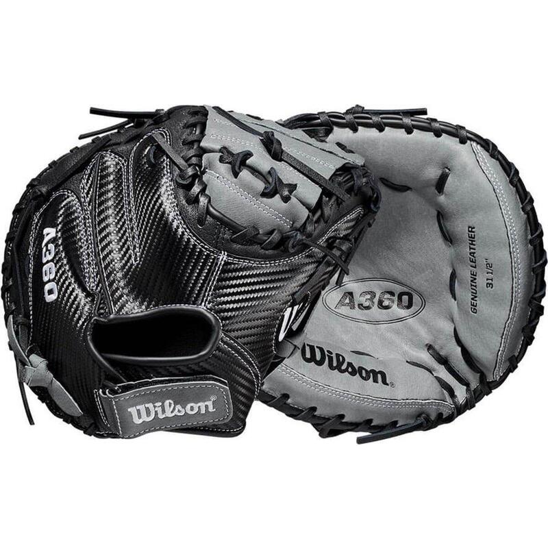 Honkbal Catcher Handschoen - A360 - Kinderen - (zwart/grijs) - 13,5 inch