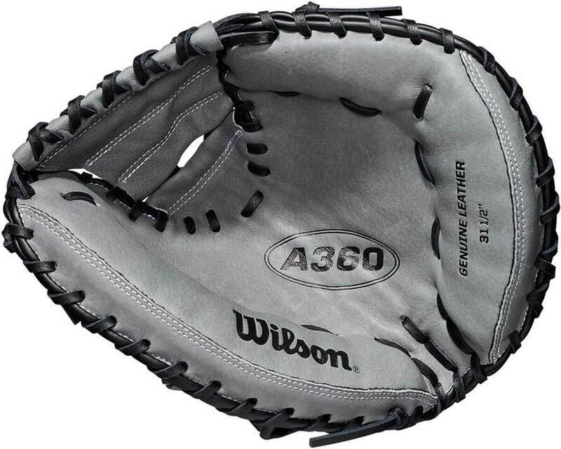Honkbal Catcher Handschoen - A360 - Kinderen - (zwart/grijs) - 13,5 inch