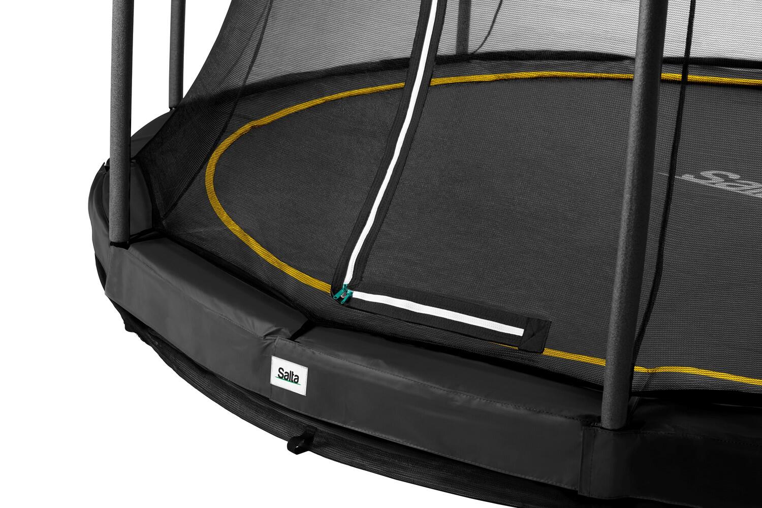 10ft Salta Black Comfort Edition InGround Round Trampoline with Enclosure 3/7