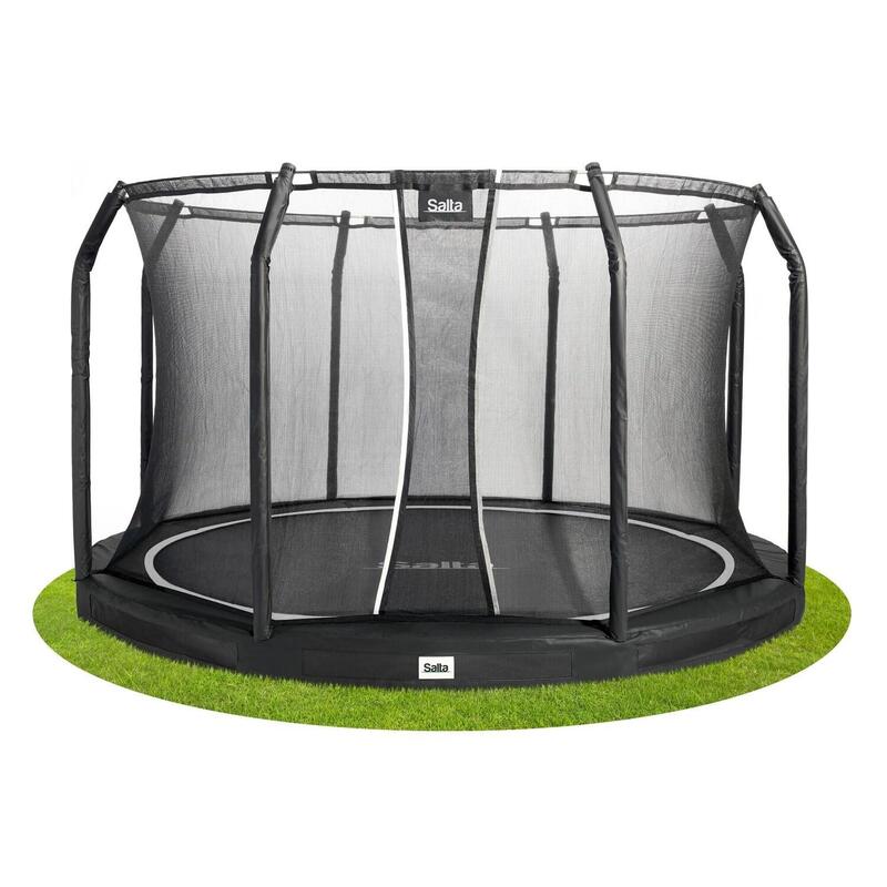 Trampoline de sol Salta Premium avec filet de sécurité - 251 cm - Noir