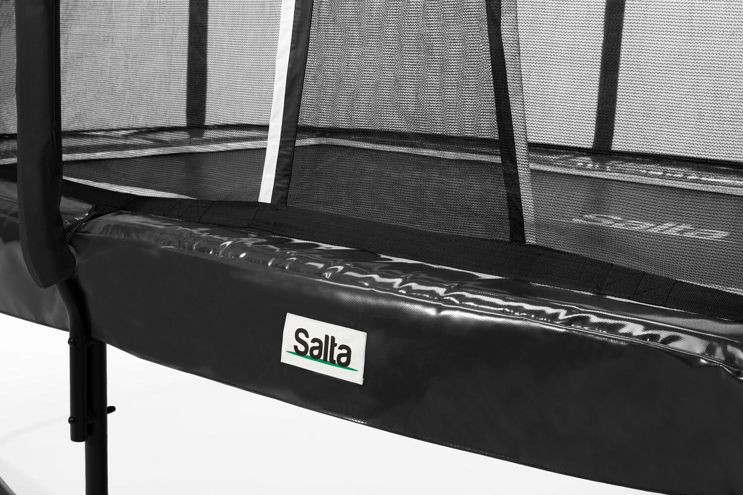 14ft x 8ft Salta Black Rectangular First Class Trampoline 2/7