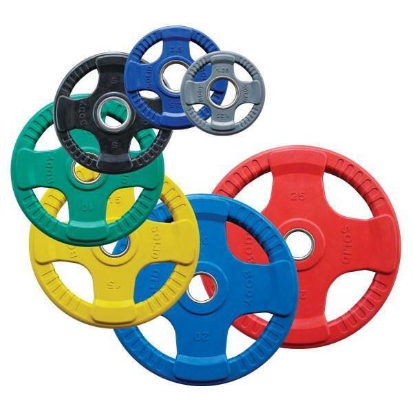 Plaque de poids en caoutchouc olympique de couleur Body-Solid - Jaune - 15 kg