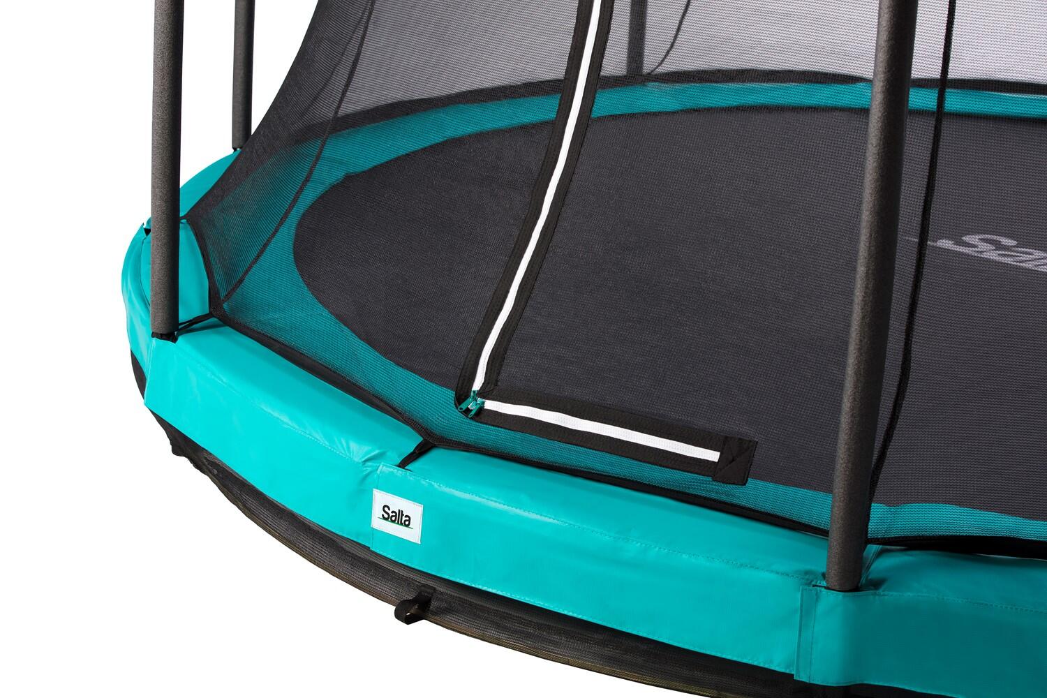 10ft Salta Green Comfort Edition InGround Round Trampoline with Enclosure 3/7