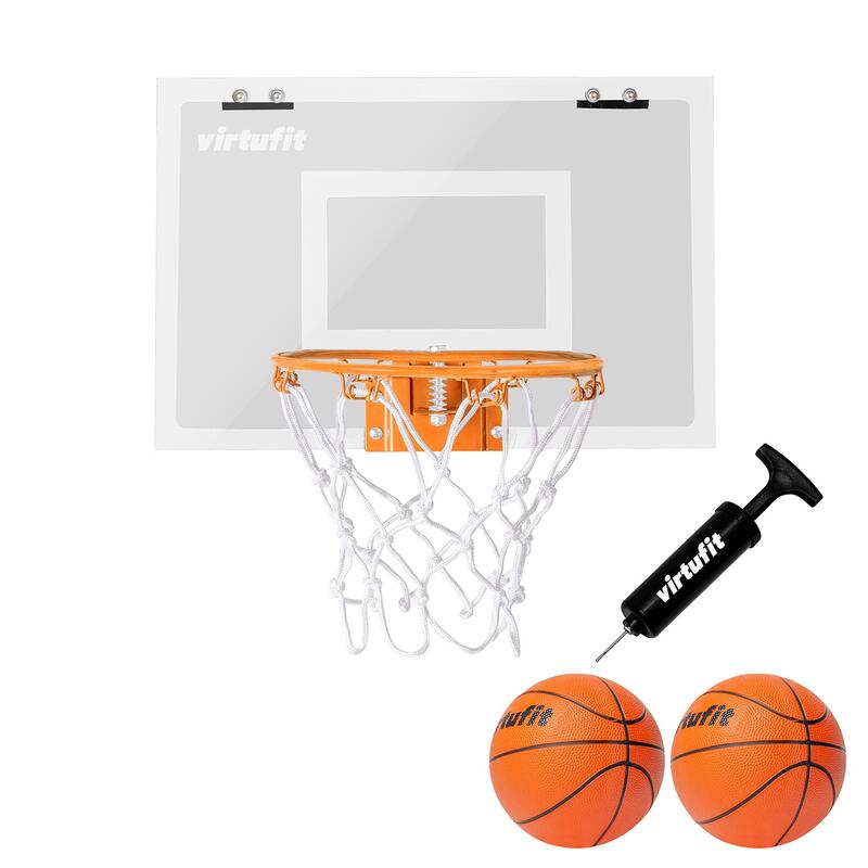 Pro Mini Basketballbrett mit 2 Bällen und Pumpe - Weiß