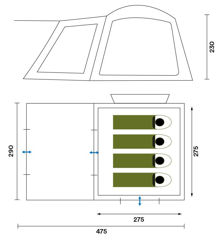 Tente Autoportante Pitea XL Cross - Camping pour SUV et voiture - 4 pers. 7/7