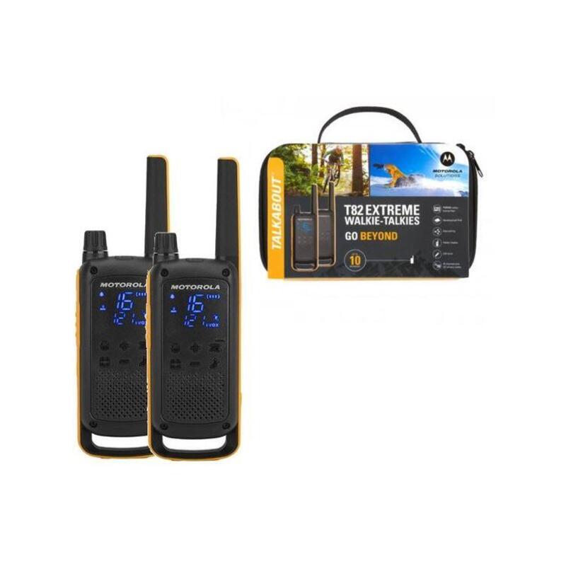 WalkieTalkie Pack 2 pcs Lanterna integrada IPX4 Motorola T82 Extreme