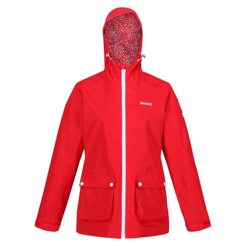 Chubasquero impermeable con capucha para mujer, resistente al viento, color  rojo