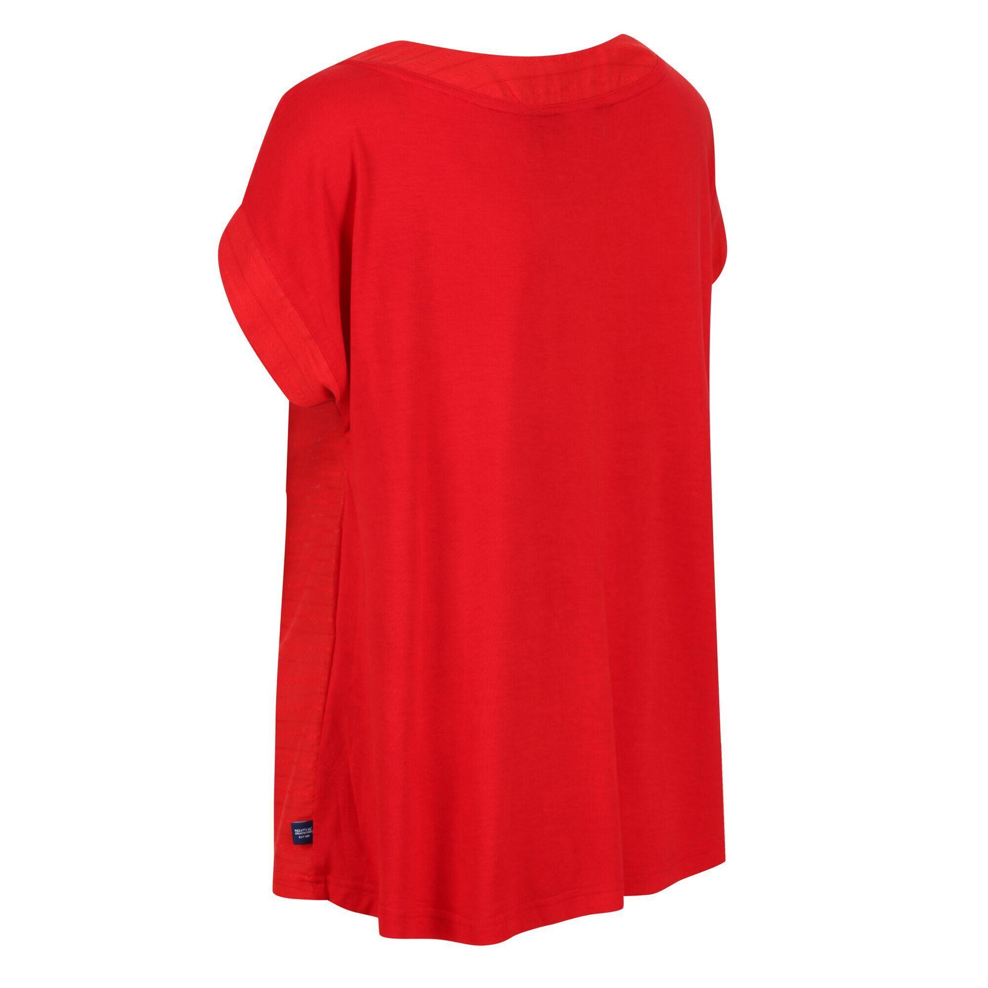 Dames Adine Gestreept Tshirt (Echt rood) 3/5
