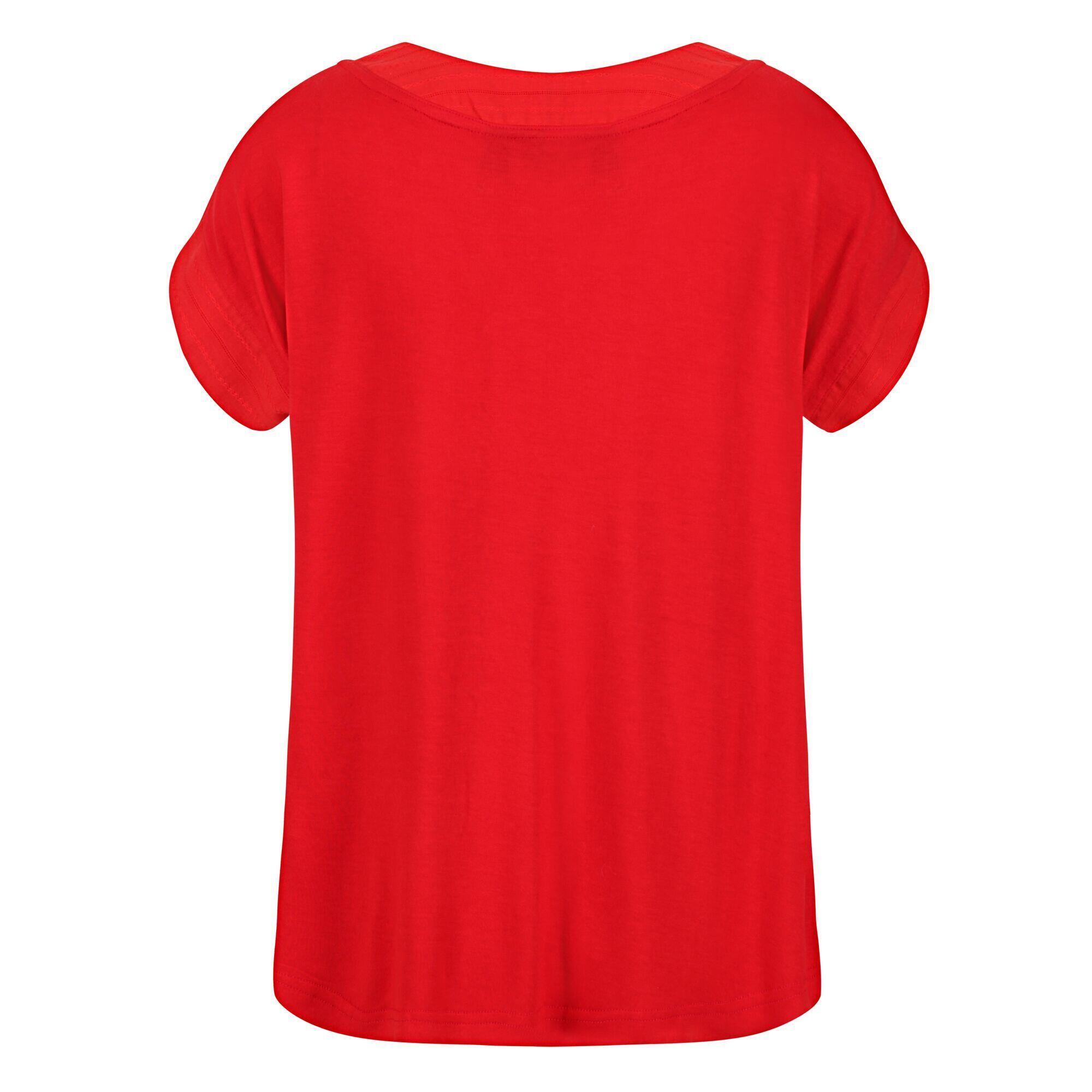 Dames Adine Gestreept Tshirt (Echt rood) 2/5