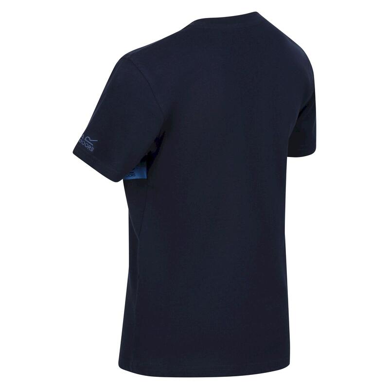 T-Shirt Riscas Contrastantes Bosley V Criança Azul Marinho
