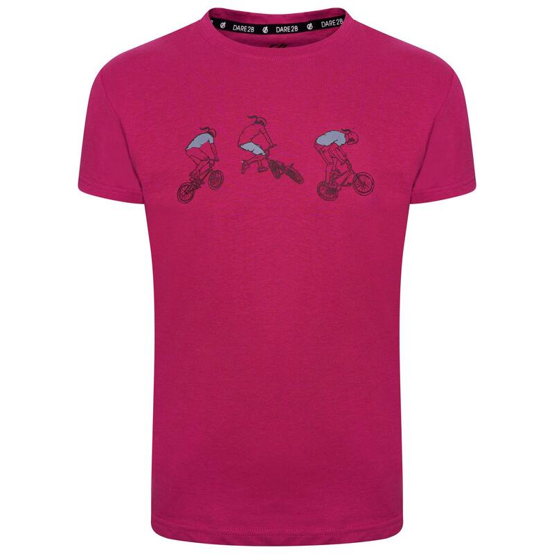 Camiseta Diseño Impreso Go Beyond para Niños/Niñas Fucsia