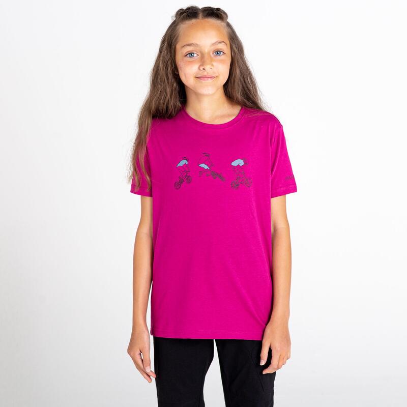 Camiseta Diseño Impreso Go Beyond para Niños/Niñas Fucsia