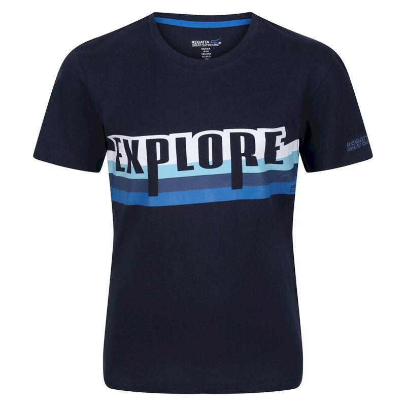 T-Shirt Riscas Contrastantes Bosley V Criança Azul Marinho