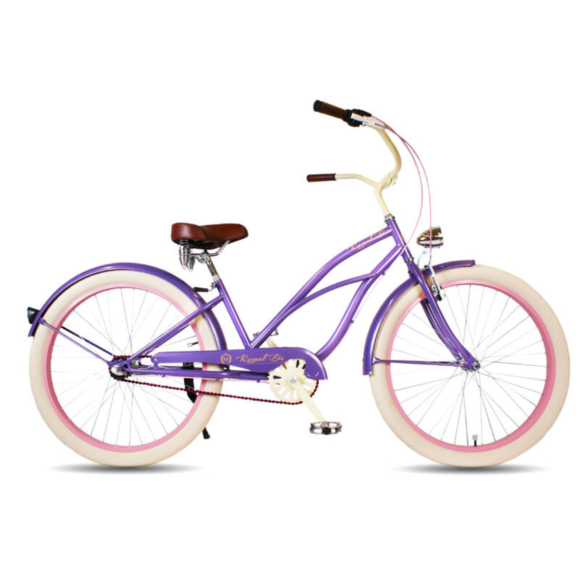 Rower beach cruiser miejski damski Violet