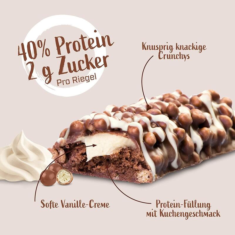 Superbar Crispy Cream Cake, Proteinriegel, 40 % Eiweiß, 24 x 50 g