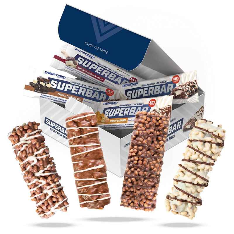 Superbar Selection Box, Mixbox mit Proteinriegel Eiweißriegel, 12 x 50 g