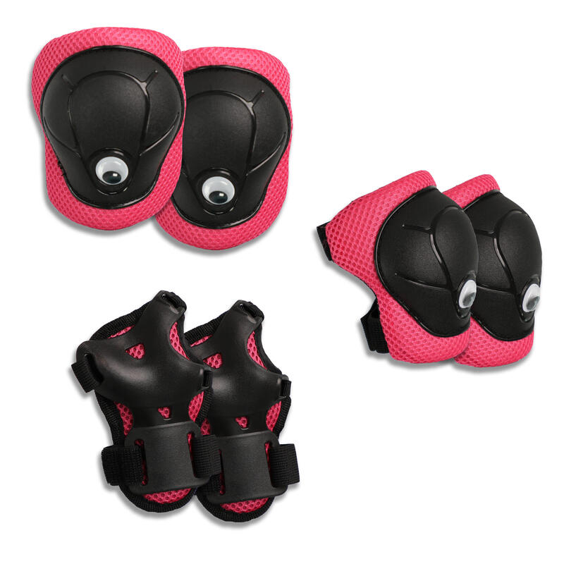 Crazy Safety Dino Rose Set | Casque et protection pour enfants de 2 à 7 ans