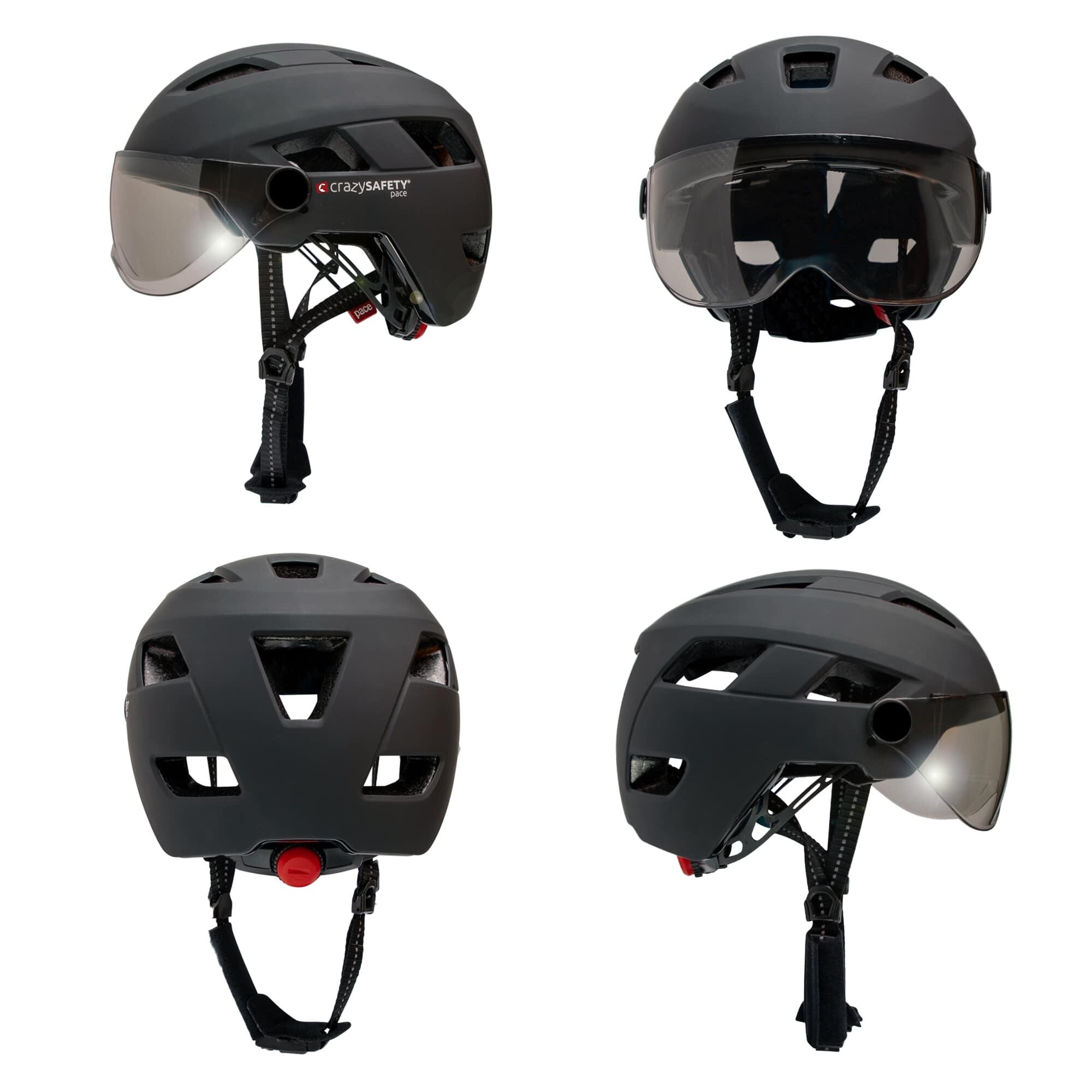 Casco para E bike con gafas uv y luz LED Talla L 55 61cm