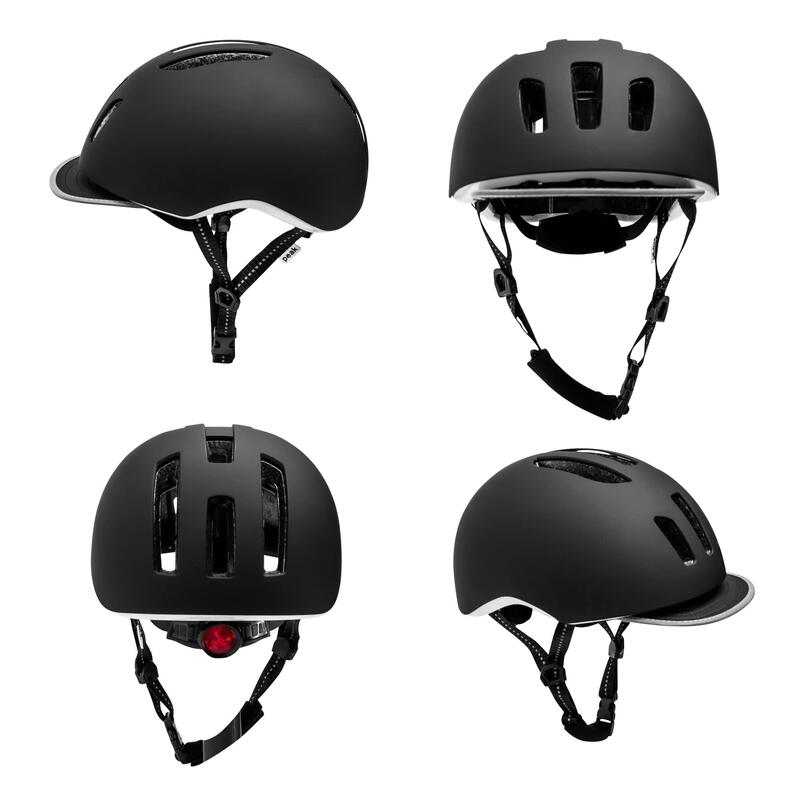 Capacete de bicicleta para Mulheres e Homens |Preto 53-59cm|Crazy Safety|EN1078