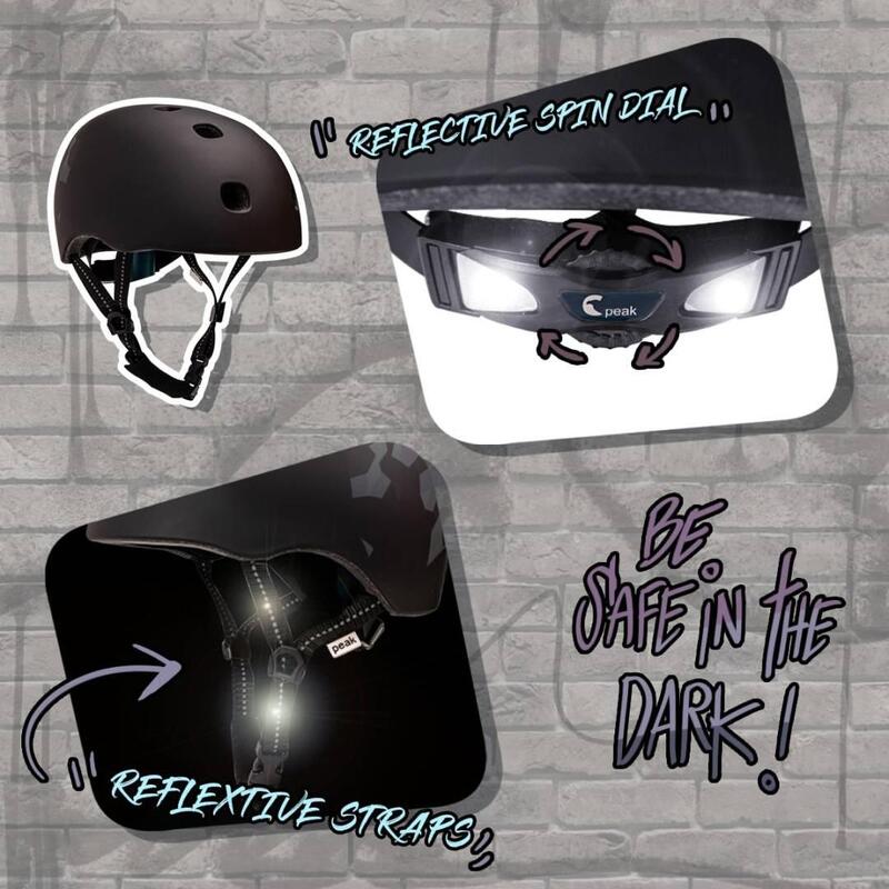 Casco da Skateboard e Bici per Bambini e Adulti | Quadrati Nero M/L | Omologato